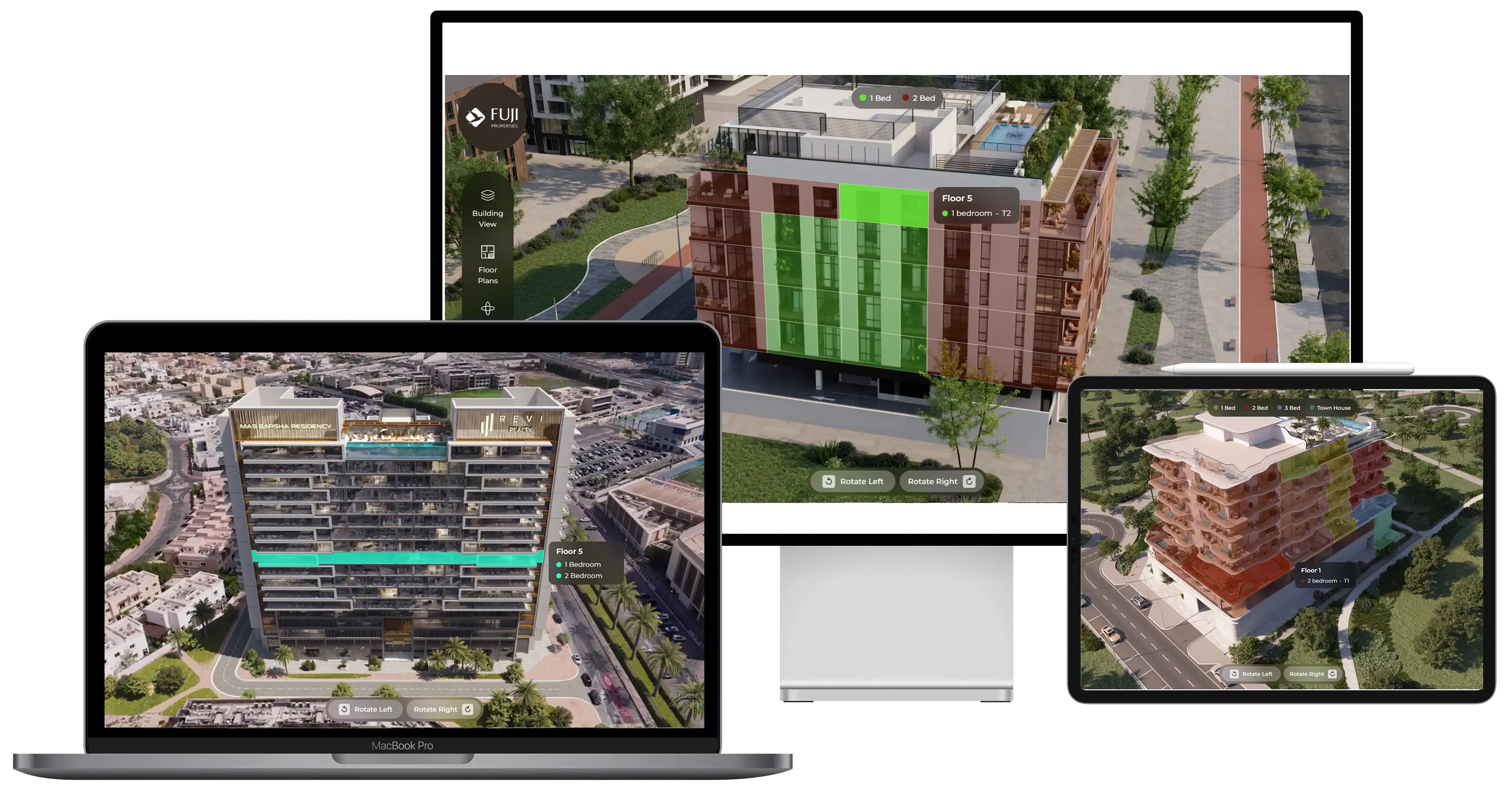 Digital Twin mockup showcasing 3D building view